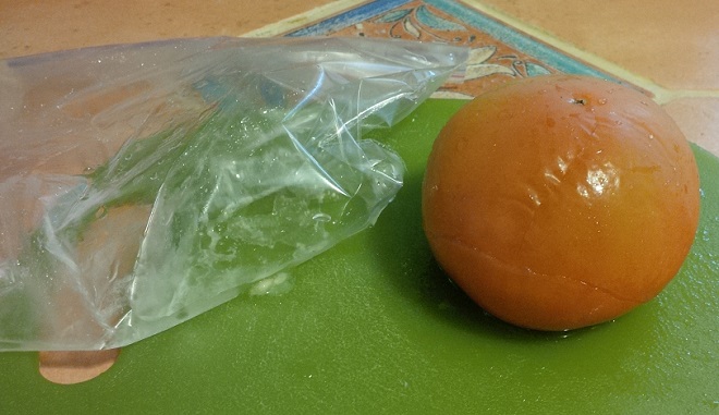 defrosted frozen tomato
